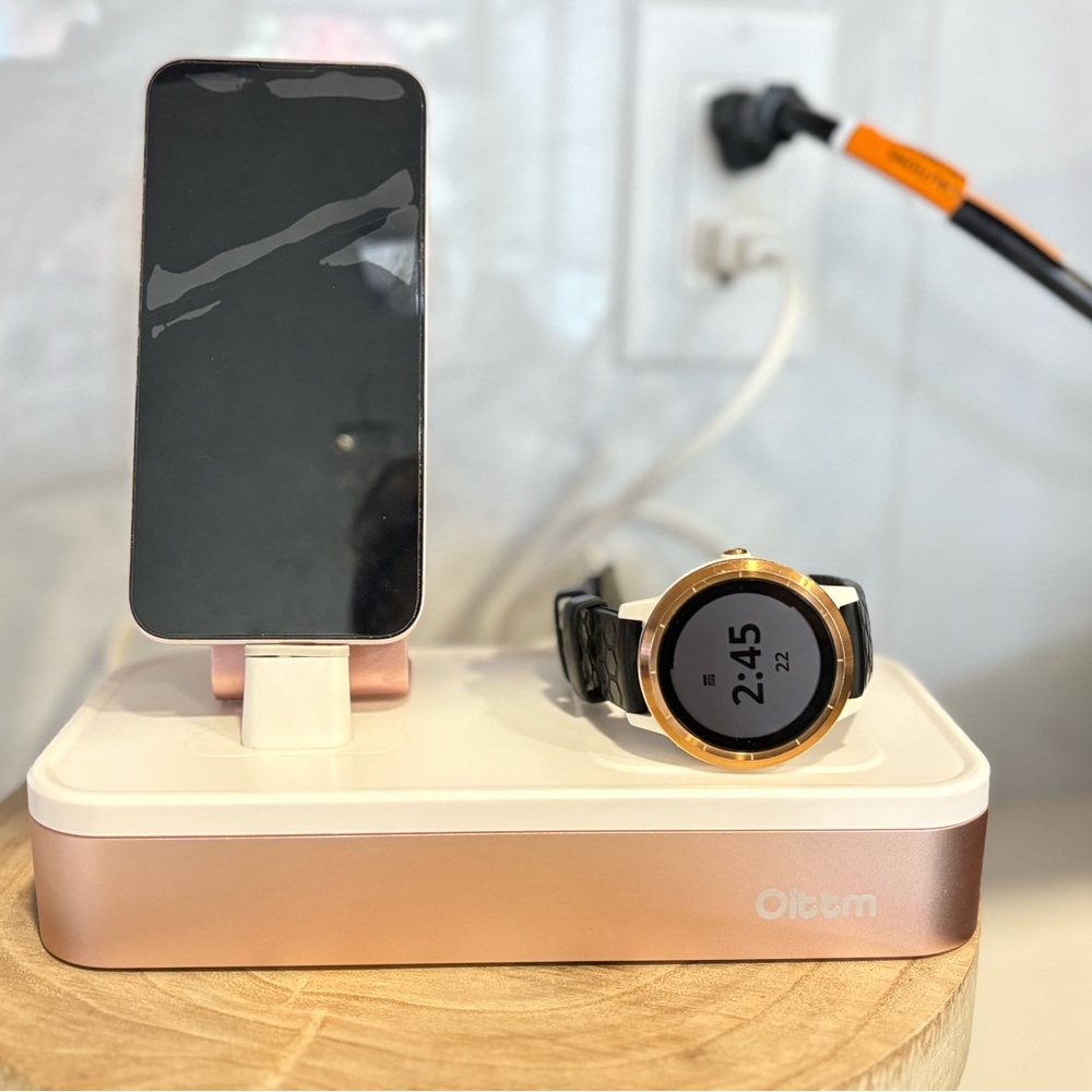 Pink / rose iPhone / iWatch charger (or other phones) stand unit